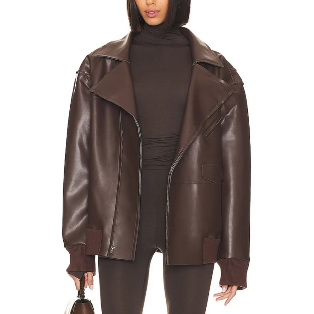 Norma Kamali Oversized Moto Jacket